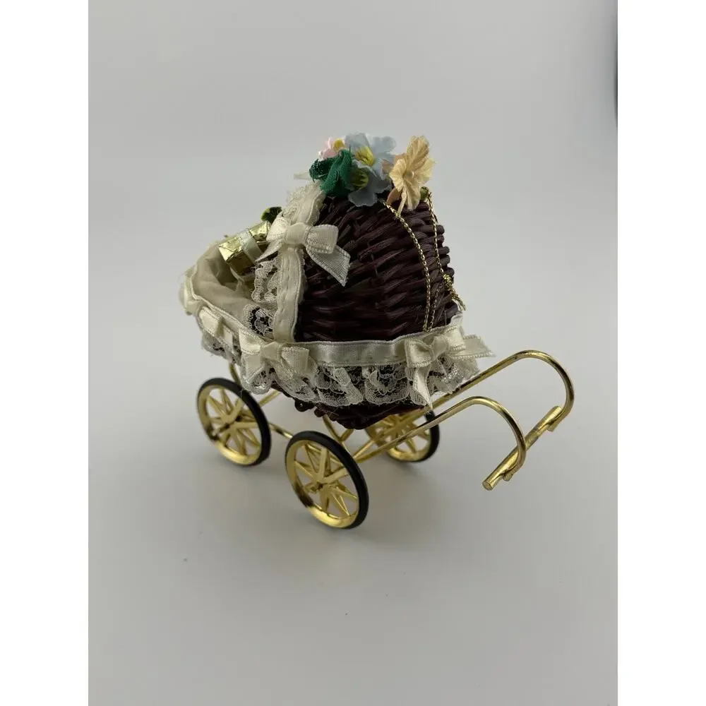 Vintage Kurt S Adler 1985 Mini Baby Carriage Christmas Ornament 5